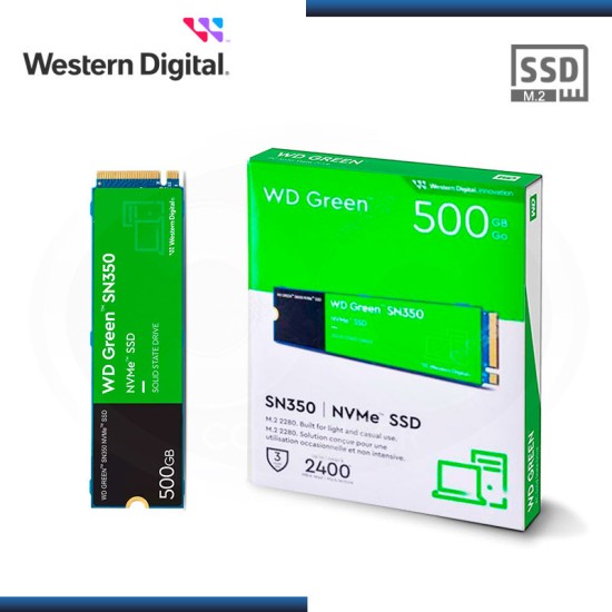 UNIDAD DE ESTADO SOLIDO SSD INTERNO WD GREEN SN350 500GB M.2 2280 NVME