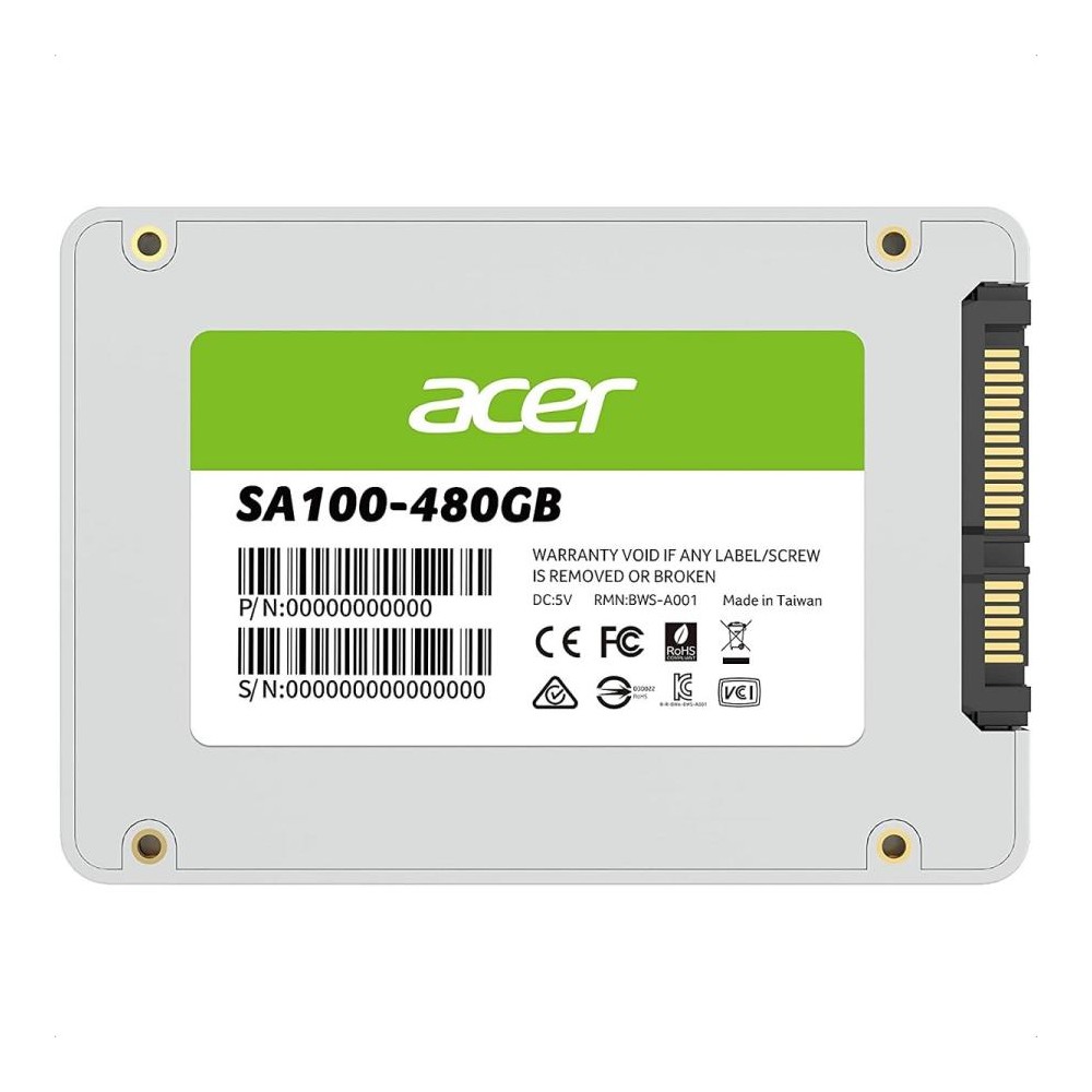 UNIDAD DE ESTADO SOLIDO SSD INTERNO ACER SA100 480GB 2.5 SATA3 LECT.56