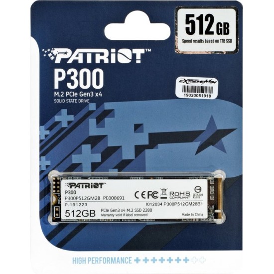 UNIDAD DE ESTADO SOLIDO INTERNO PATRIOT P300 512GB M.2 2280 NVME PCIE