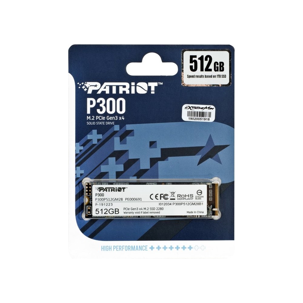 UNIDAD DE ESTADO SOLIDO INTERNO PATRIOT P300 512GB M.2 2280 NVME PCIE