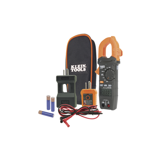 Kit de Amperímetro de Gancho (400A CA) con Probador de Fase y Divisor