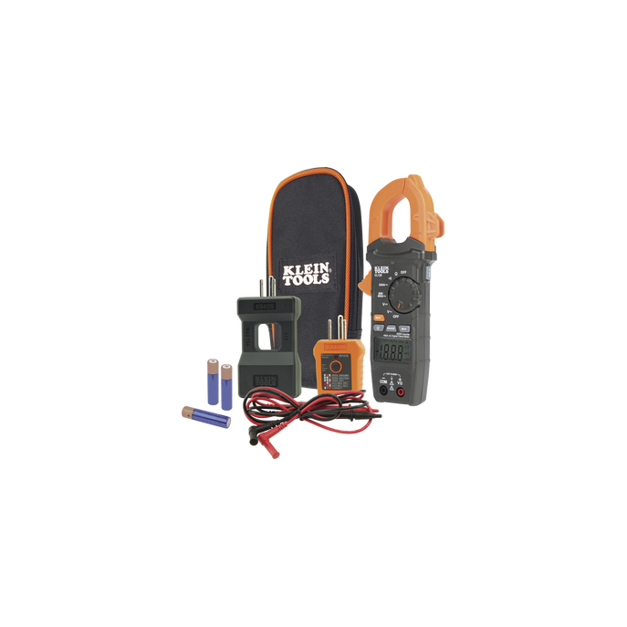 Kit de Amperímetro de Gancho (400A CA) con Probador de Fase y Divisor