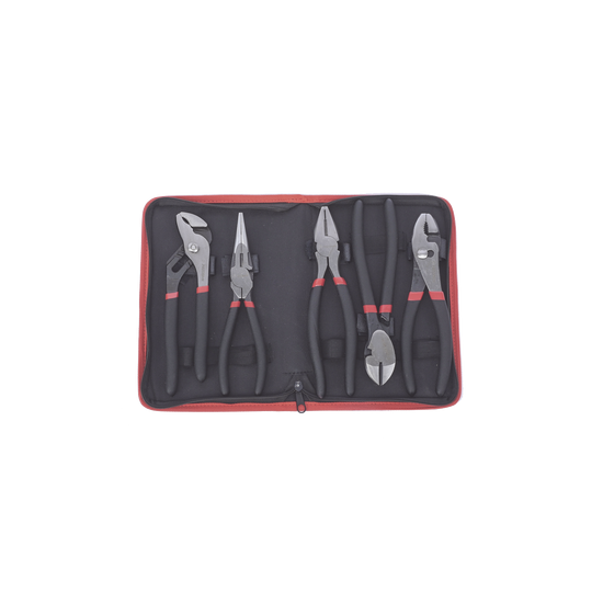 Juego de 5 Pinzas de 8" con Estuche. Incluye: P. Mecánica, P. para Tub