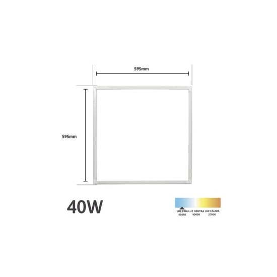 Marco LED Luminoso / 595 x 595 mm / 127 Vca~60Hz / Luz Blanca 6 500 K