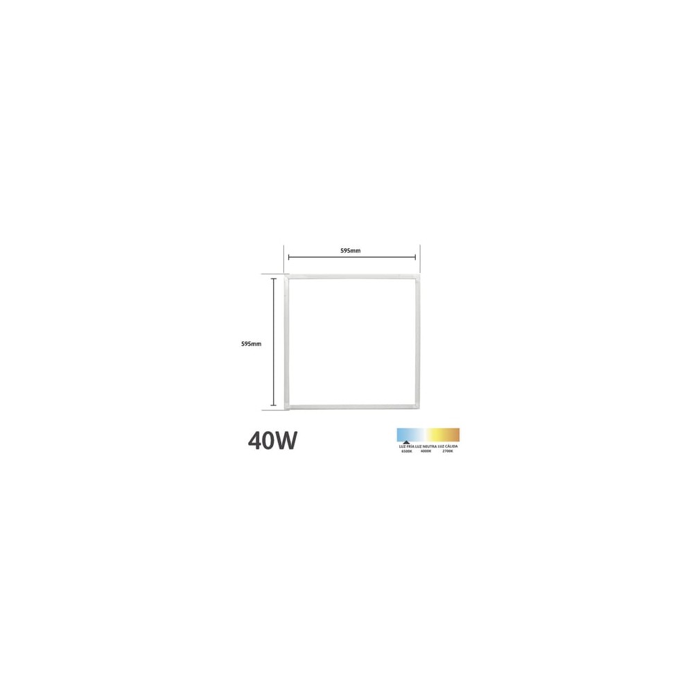 Marco LED Luminoso / 595 x 595 mm / 127 Vca~60Hz / Luz Blanca 6 500 K