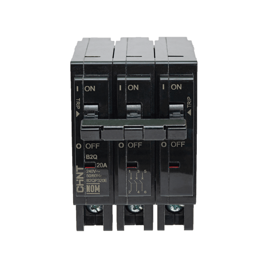 MCB - Interruptor Termomagnético Enchufable, Serie: B2Q, 3P, 40A, 240V