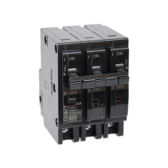 MCB - Interruptor Termomagnético Enchufable, Serie: B2Q, 3P, 40A, 240V