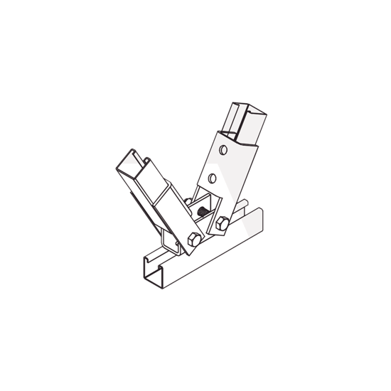 Base Cuadrada con 4 perforaciones para Perfil Doble.
