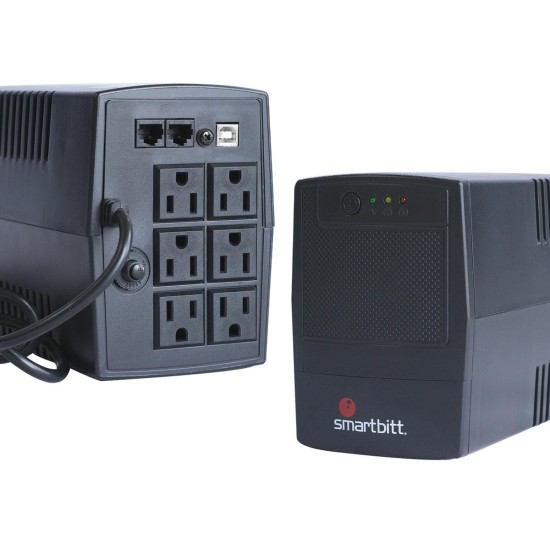 SMARTBITT SBNB1000USB NO-BREAK 1000VA/500 WATTS, 6 CONTACTOS, RJ-11
