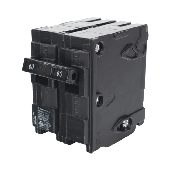 Interruptor automático enchufable tipo QP 2 polos, 60 amp