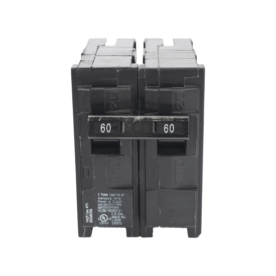 Interruptor automático enchufable tipo QP 2 polos, 60 amp