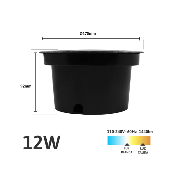 Luminario Empotrar en Piso / Uso en Exterior IP66 / Multivoltaje 110-2