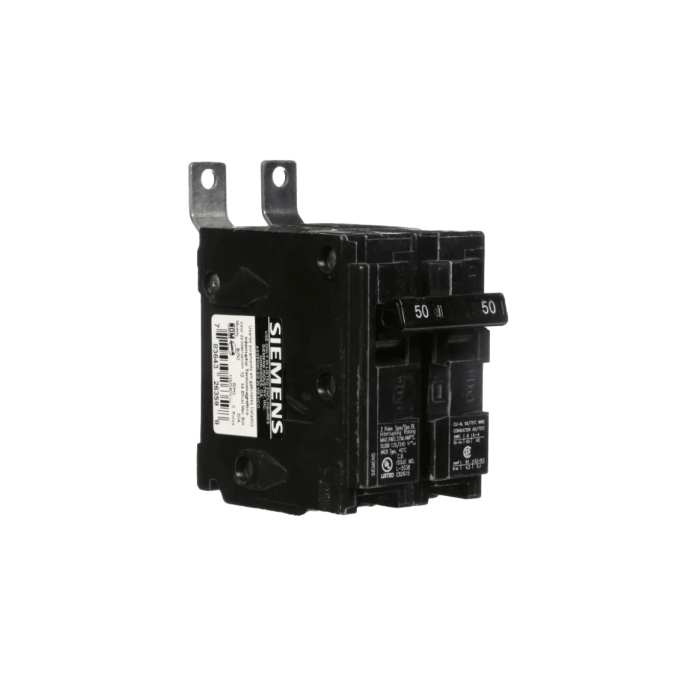 Interruptor automático atornillable tipo BL 2 polos, 50 amp.