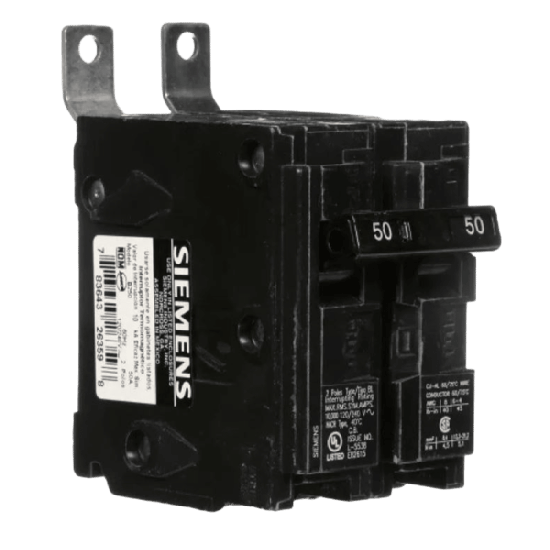 Interruptor automático atornillable tipo BL 2 polos, 50 amp.