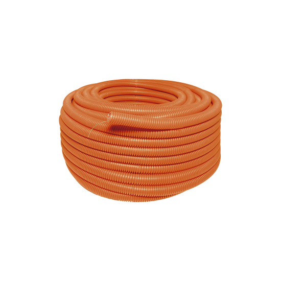 Manguera Poliducto Corrugado Flexible Naranja Reforzado de 1/2" x 100