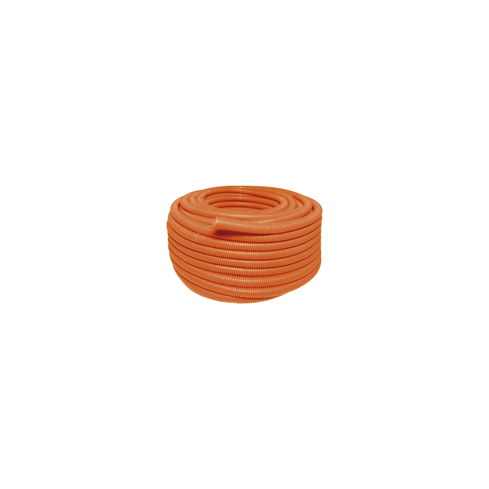 Manguera Poliducto Corrugado Flexible Naranja Reforzado de 1/2" x 100