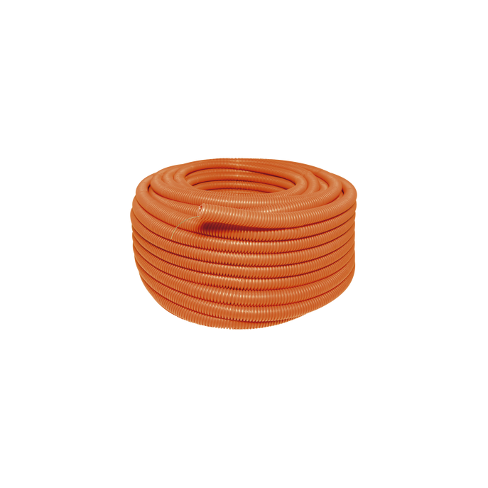 Manguera Poliducto Corrugado Flexible Naranja Reforzado de 1/2" x 100