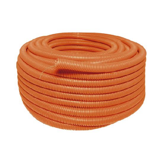 Manguera Poliducto Corrugado Flexible Naranja Reforzado de 1/2" x 100