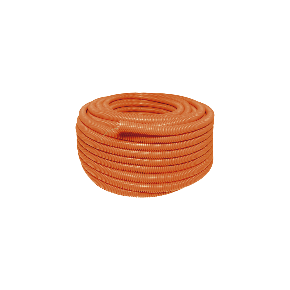 Manguera Poliducto Corrugado Flexible Naranja Reforzado de 1/2" x 100