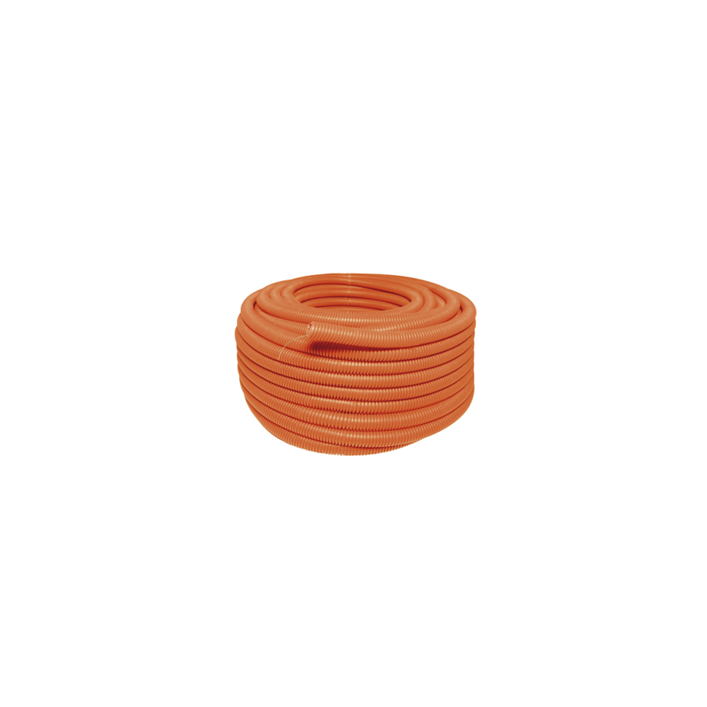 Manguera Poliducto Corrugado Flexible Naranja Reforzado de 1/2" x 100