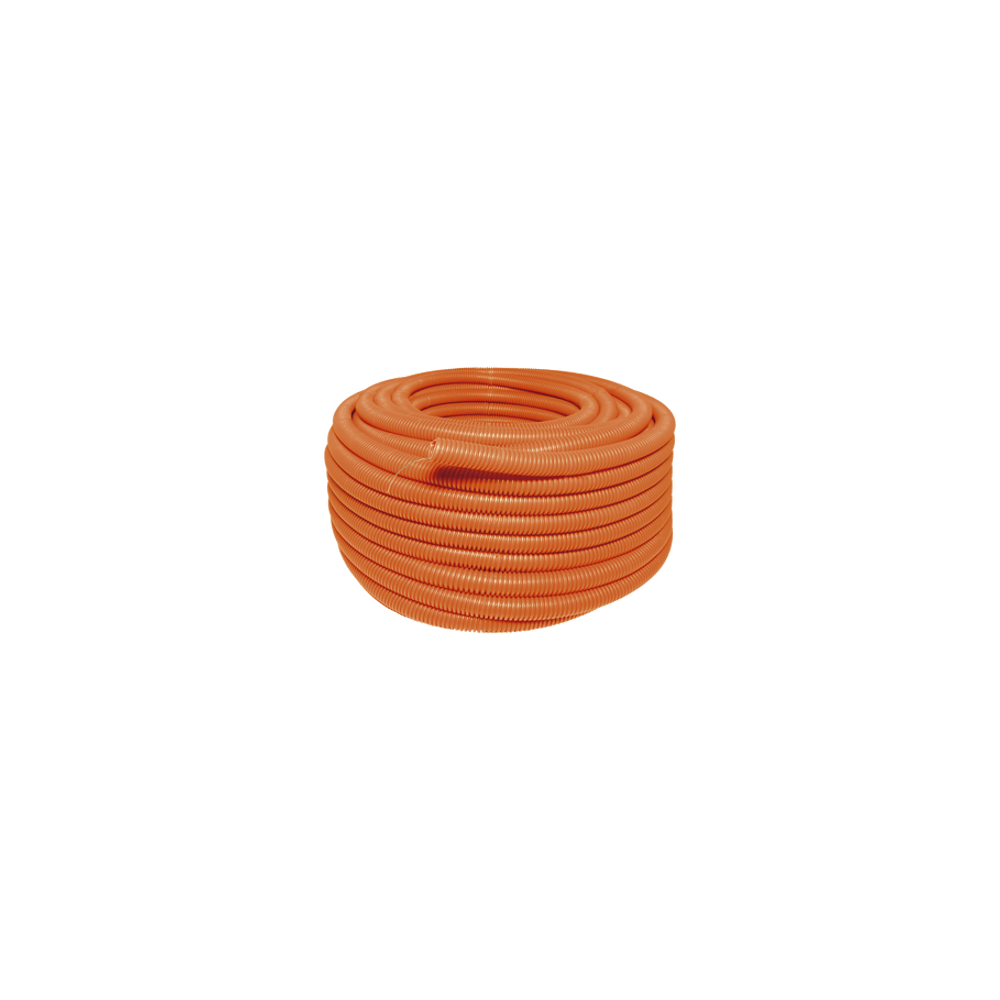 Manguera Poliducto Corrugado Flexible Naranja Reforzado de 1/2" x 100