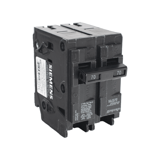 Interruptor automático enchufable tipo QP 2 polos, 70 amp