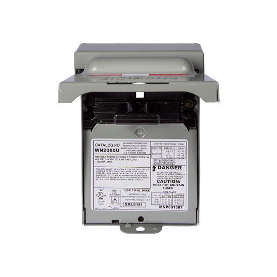 Interruptor de seguridad 2x60Amp. Nema 3R, Sin Portafusible