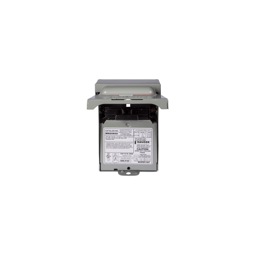 Interruptor de seguridad 2x60Amp. Nema 3R, Sin Portafusible