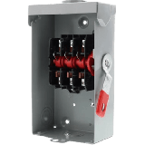 Interruptor de seguridad 2x60Amp. Nema 3R, Sin Portafusible
