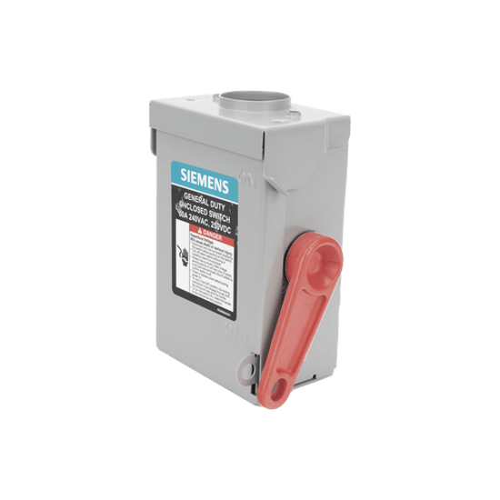 Interruptor de seguridad 2x60Amp. Nema 3R, Sin Portafusible