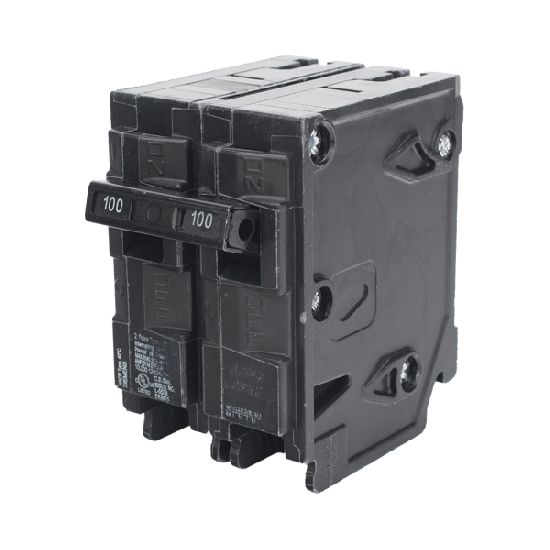 Interruptor automático enchufable tipo QP 2 polos, 100 amp