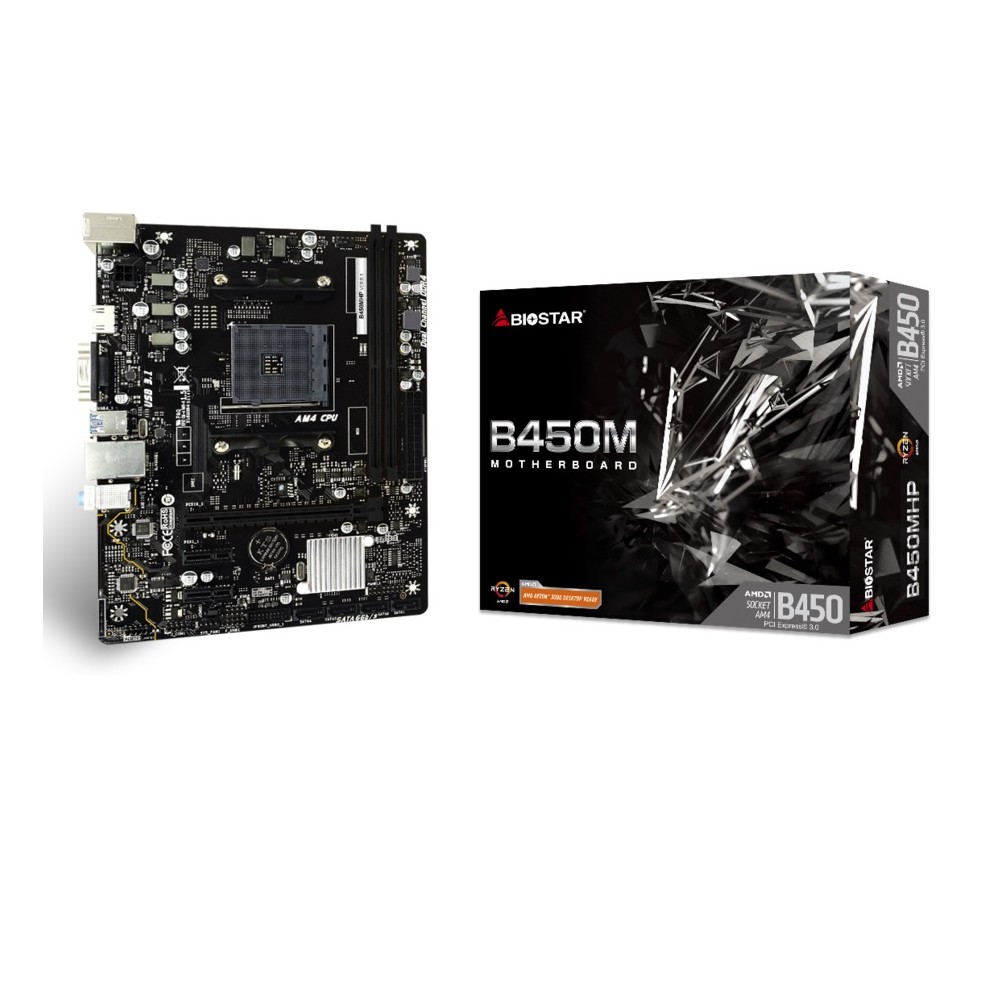 TARJETA MADRE BIOSTAR B450MH DDR4 HDMI PCIE M.2 SATA AMD RYZEN AM4