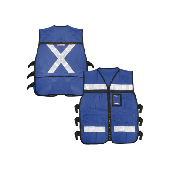 Chaleco Reflejante con 6 Bolsas Externas / 6 Broches ajustables / Tall