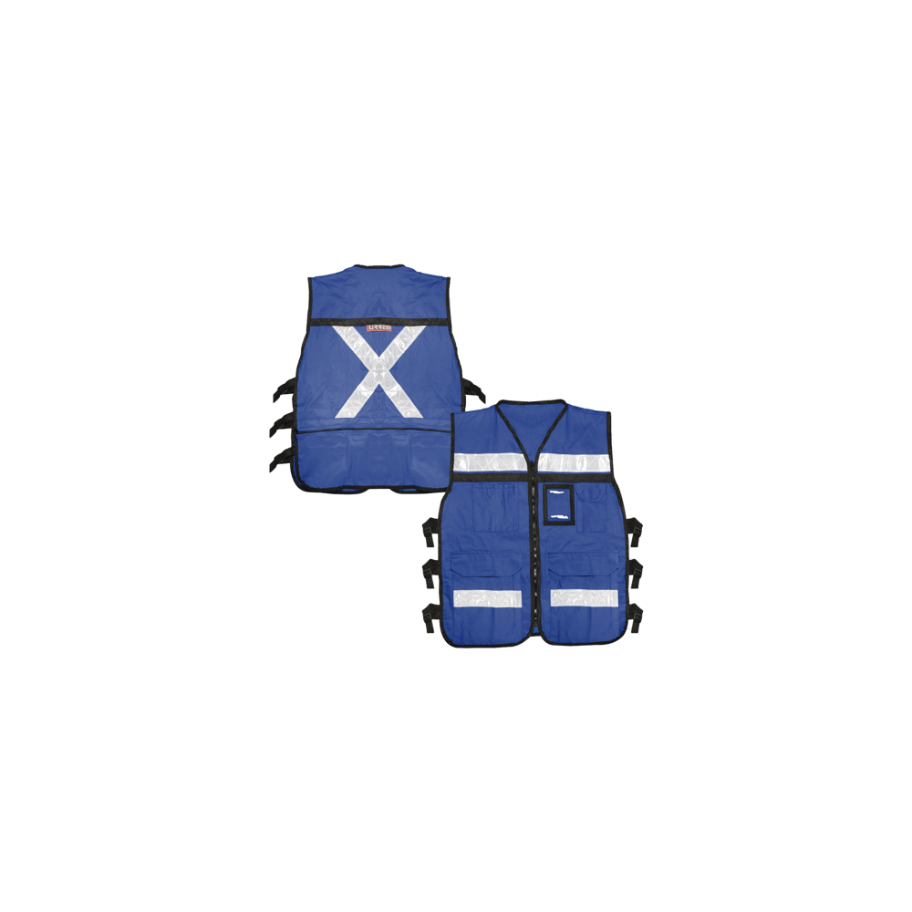 Chaleco Reflejante con 6 Bolsas Externas / 6 Broches ajustables / Tall