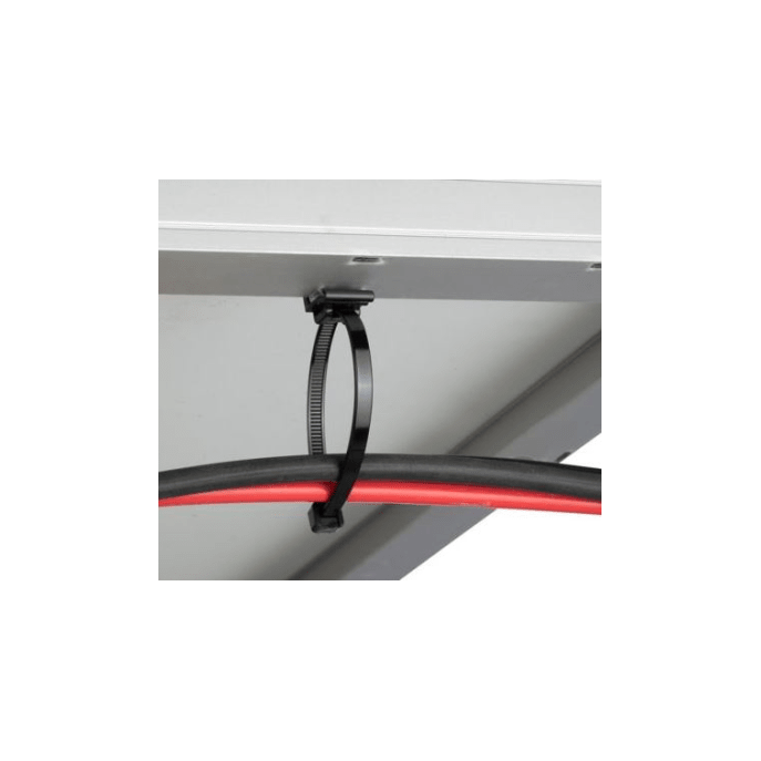 Cincho de Nylon 6.6 Solar Clip, 188mm largo x 14mm ancho, Color Negro,