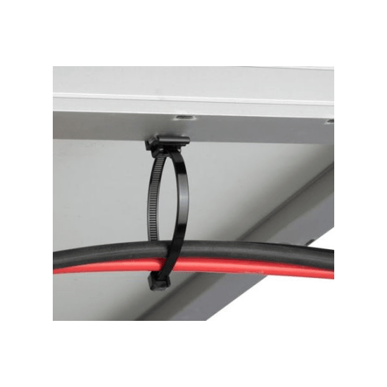 Cincho de Nylon 6.6 Solar Clip, 188mm largo x 14mm ancho, Color Negro,