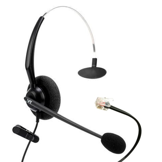 VT2000-NC-RJ9-03-M, Diadema RJ9 Monoaural, Noise cancelling compatible