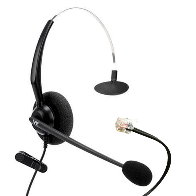 VT2000-NC-RJ9-03-M, Diadema RJ9 Monoaural, Noise cancelling compatible