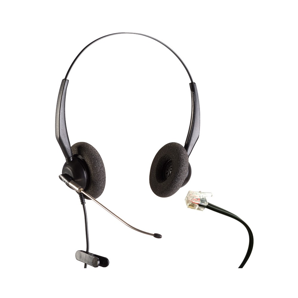 VT3000D-ST-RJ9-03, Diadema Binaural RJ9, Tubo de Voz para Grandstream,