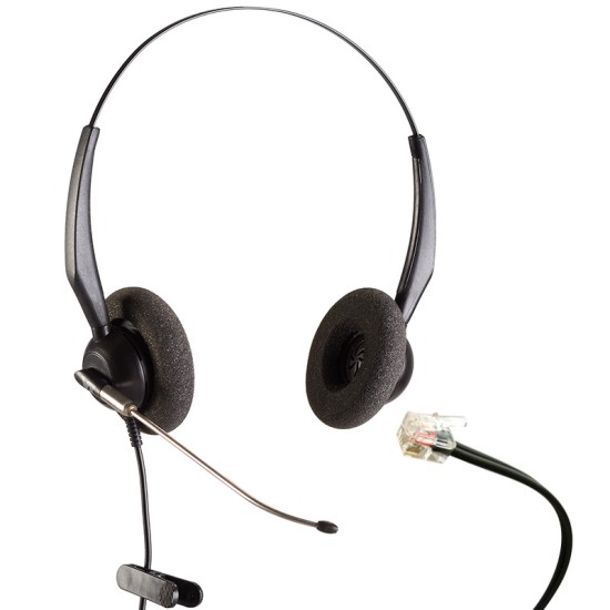 VT3000D-ST-RJ9-03, Diadema Binaural RJ9, Tubo de Voz para Grandstream,