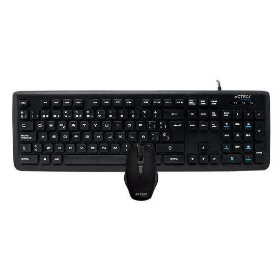 KIT ACTECK TECLADO ALAMBRICO SLIM / MOUSE ALAMBRICO KT400 AC-922838