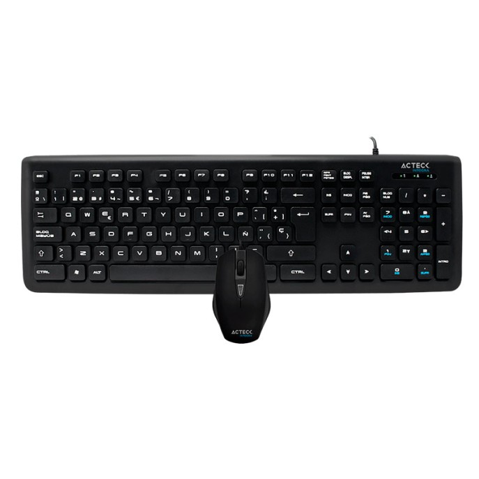 KIT ACTECK TECLADO ALAMBRICO SLIM / MOUSE ALAMBRICO KT400 AC-922838