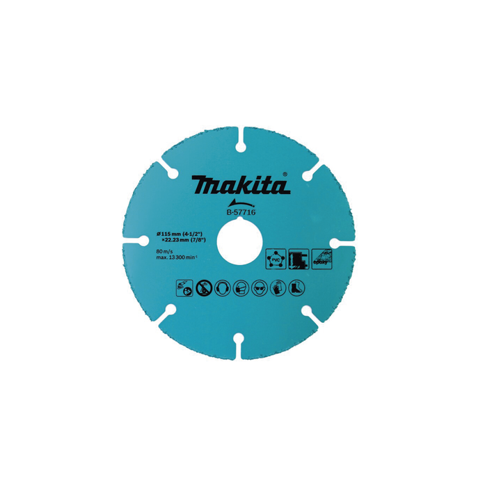 Disco de carburo de tugsteno 4 1/2" multi-material para esmeriladora,