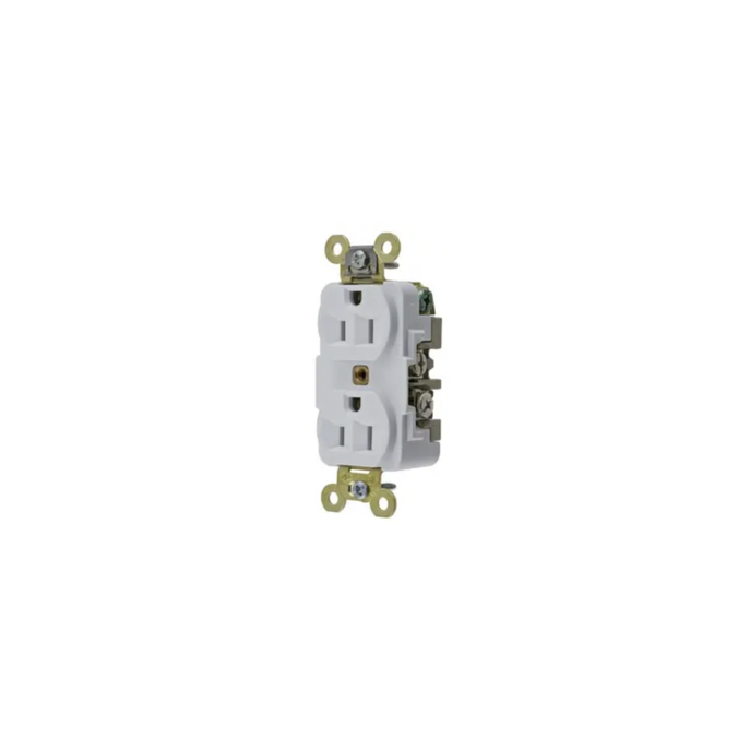 Contacto Dúplex 15 A 125 V 2 Polos, 3 Hilos Color Blanco (Nema 5-15R).