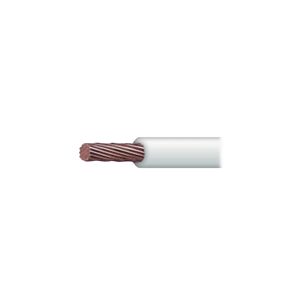 Cable Eléctrico 18 AWG Color Blanco, Conductor de Cobre Suave. Aislami