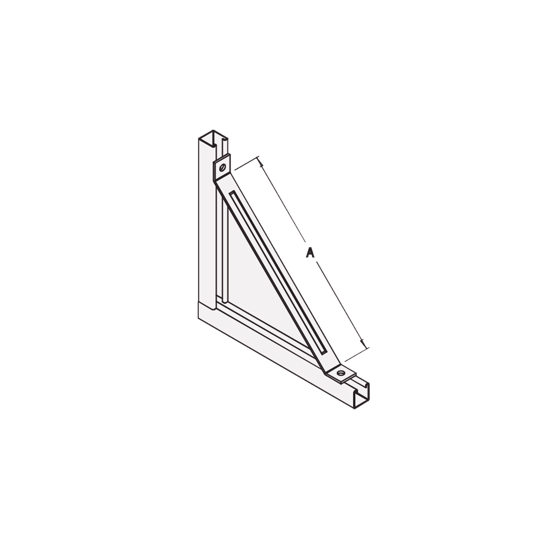 Base Rectangular con 2 perforaciones para Perfil Sencillo.