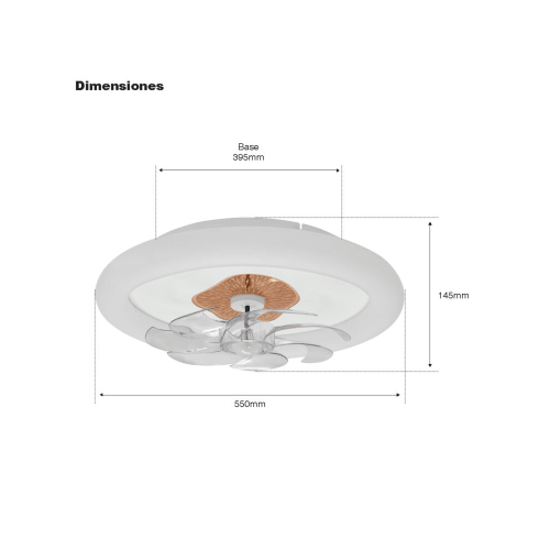 Ventilador de Techo con Luminario LED de 110 V CA 50/60 Hz / 40 W / 3