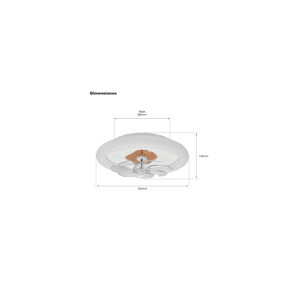 Ventilador de Techo con Luminario LED de 110 V CA 50/60 Hz / 40 W / 3