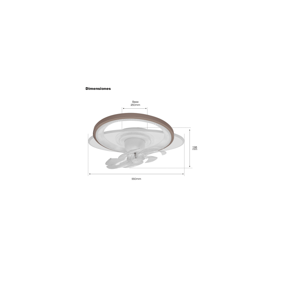 Ventilador de Techo con Luminario LED de 110 V CA 50/60 Hz / 40 W / 3