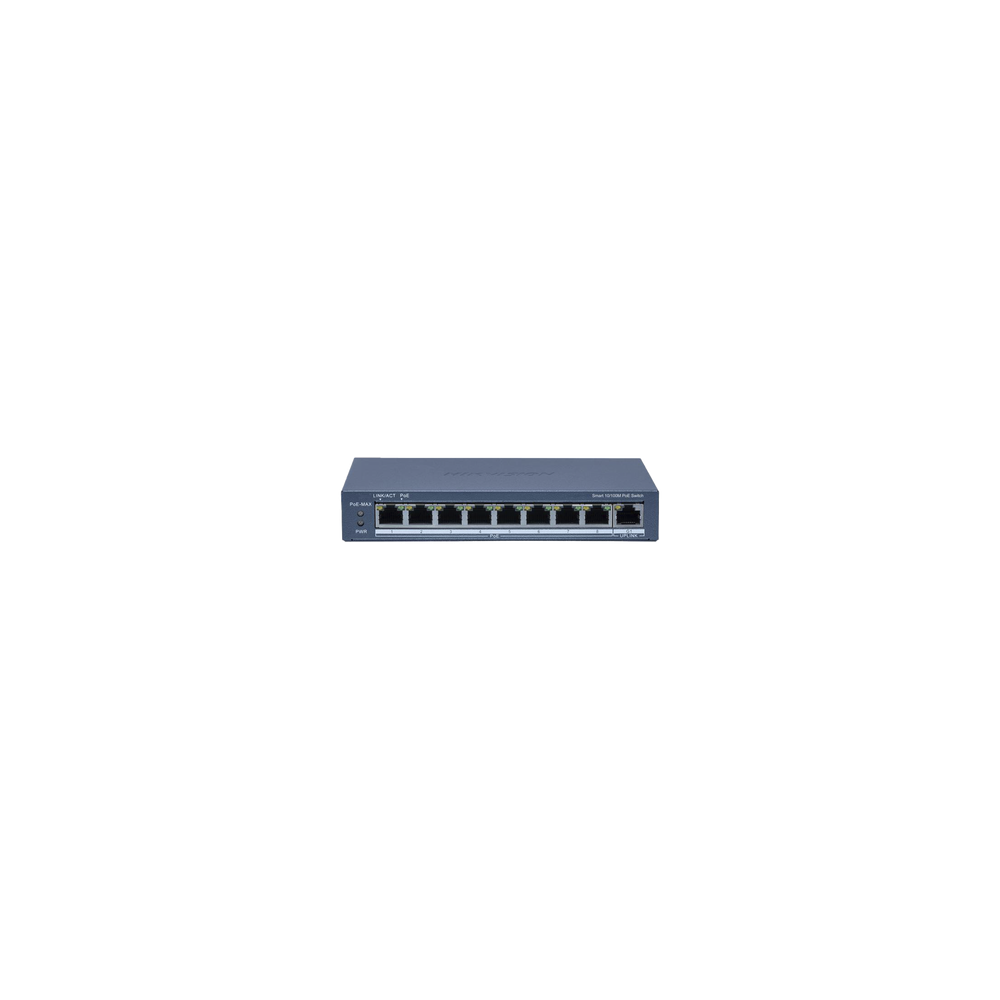 Switch PoE+ / Monitoreable / 8 Puertos 10/100 Mbps PoE+ / 1 Puerto 100